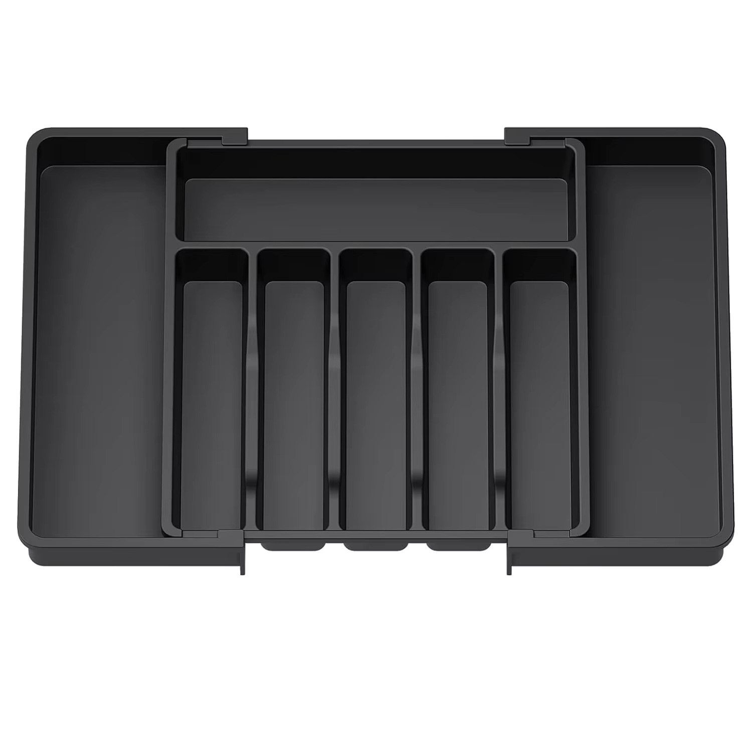 Organisateur de couverts réglable et amélioré – Organisateur de tiroir multifonctionnel en plastique