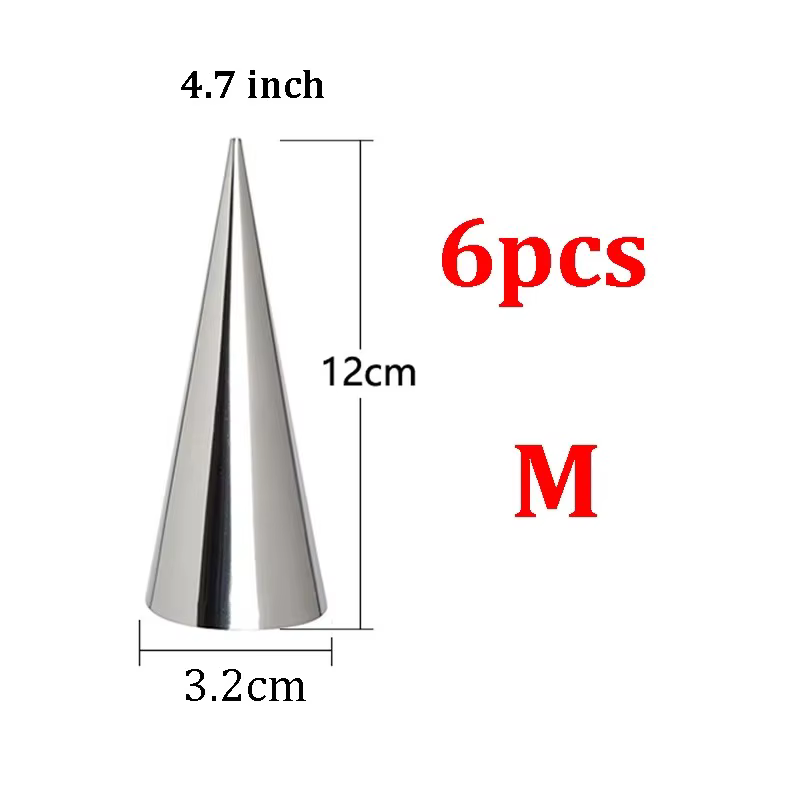 6/12/24 pièces Tubes coniques moules à crème moules à pain Croissants en acier inoxydable cône corne