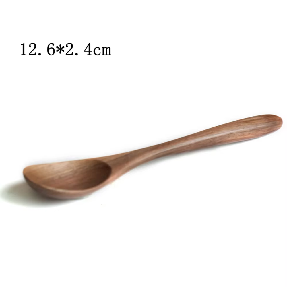 Cuillère à Dessert en bois de noyer noir de Style japonais, vaisselle, cuillères à café et à miel, l
