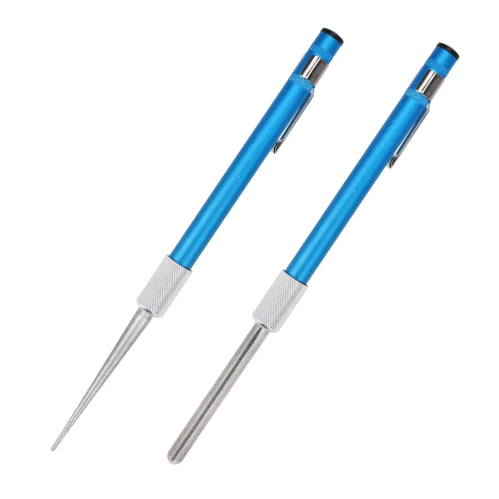 Aiguiseur de couteau diamanté de type stylo, en acier au carbone, pierre à aiguiser plaquée diamant,