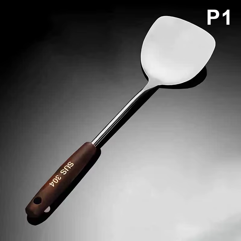 Ensemble de spatule en fer et louche en acier inoxydable, ustensiles de cuisine, équipement de cuisi