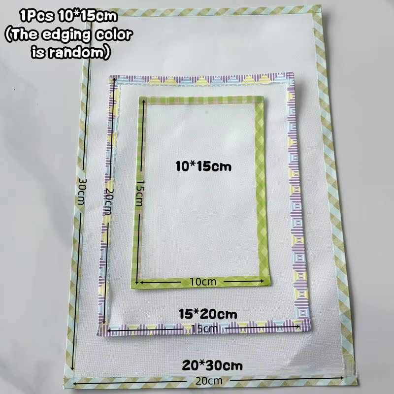 Tapis thermocollant résistant à la chaleur, toile de cuisson transparente à bords surpiqués pour per