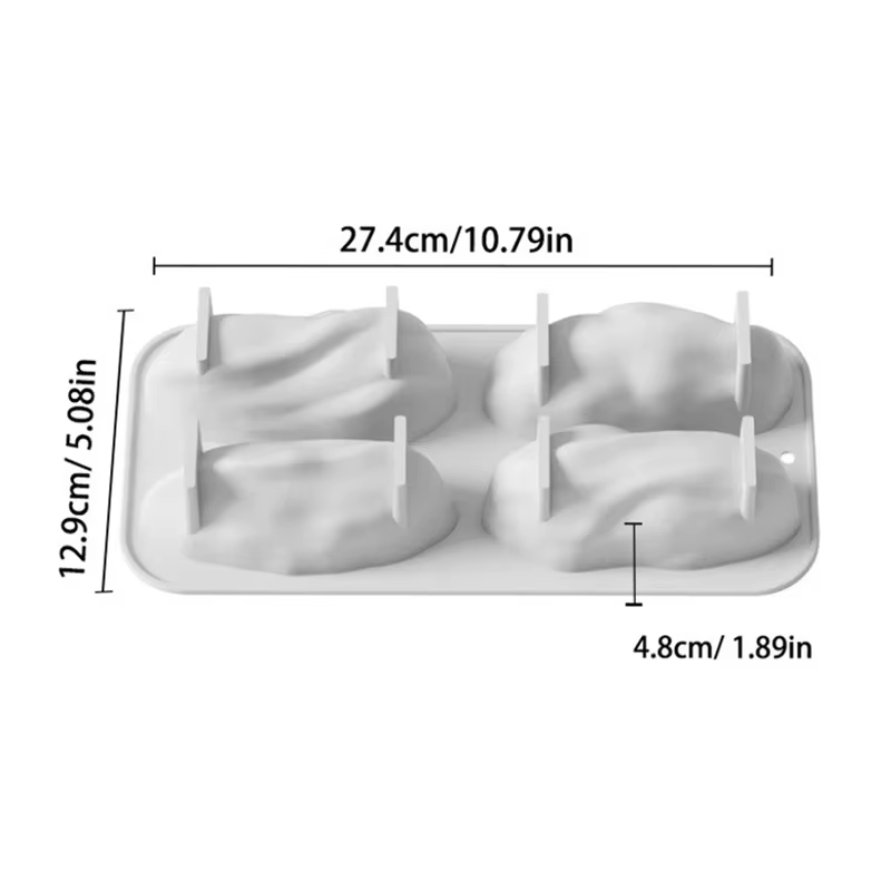 Moule à chocolat en silicone 4 cavités motif pistaches, silicone alimentaire de haute qualité, facil