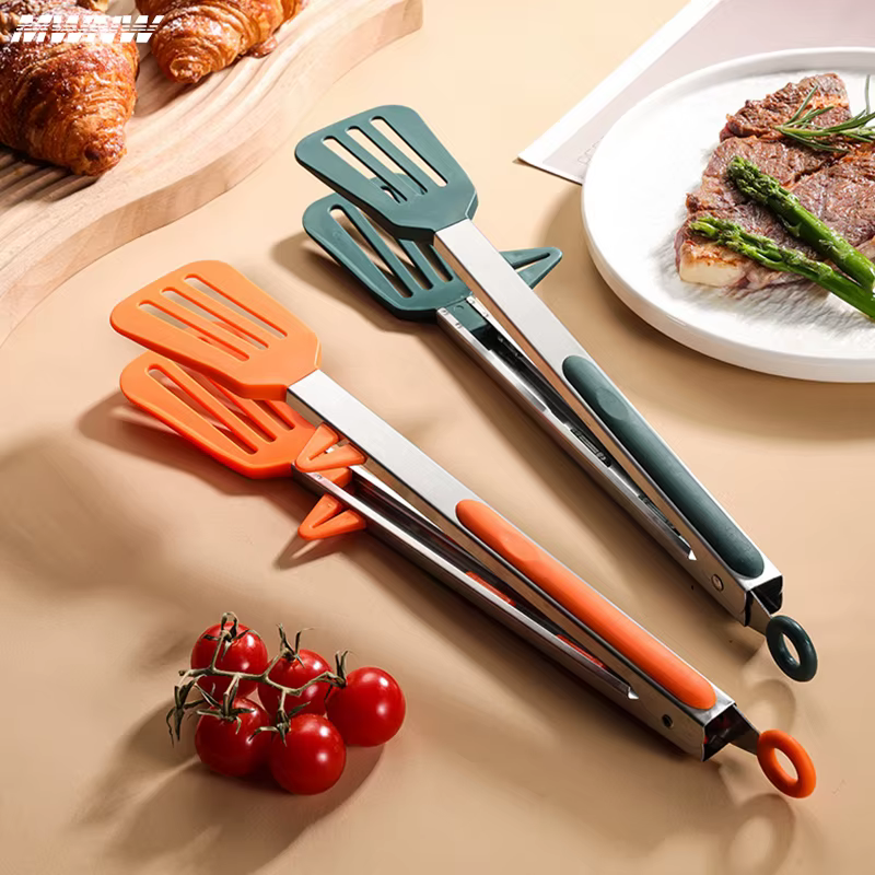 Clip alimentaire en Silicone, 9 pouces, vert Orange, avec support, pour la cuisine, résistant aux ha