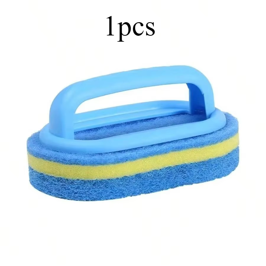Brosse de nettoyage avec manche, éponge de cuisine épaisse, lingette pour carrelage de salle de bain