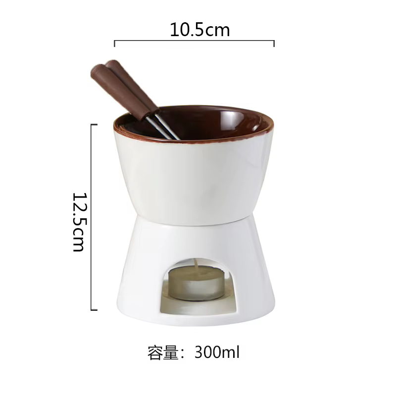 Pot de crème glacée au chocolat, four chauffant en céramique, four d'isolation de bougie, poêle à fr