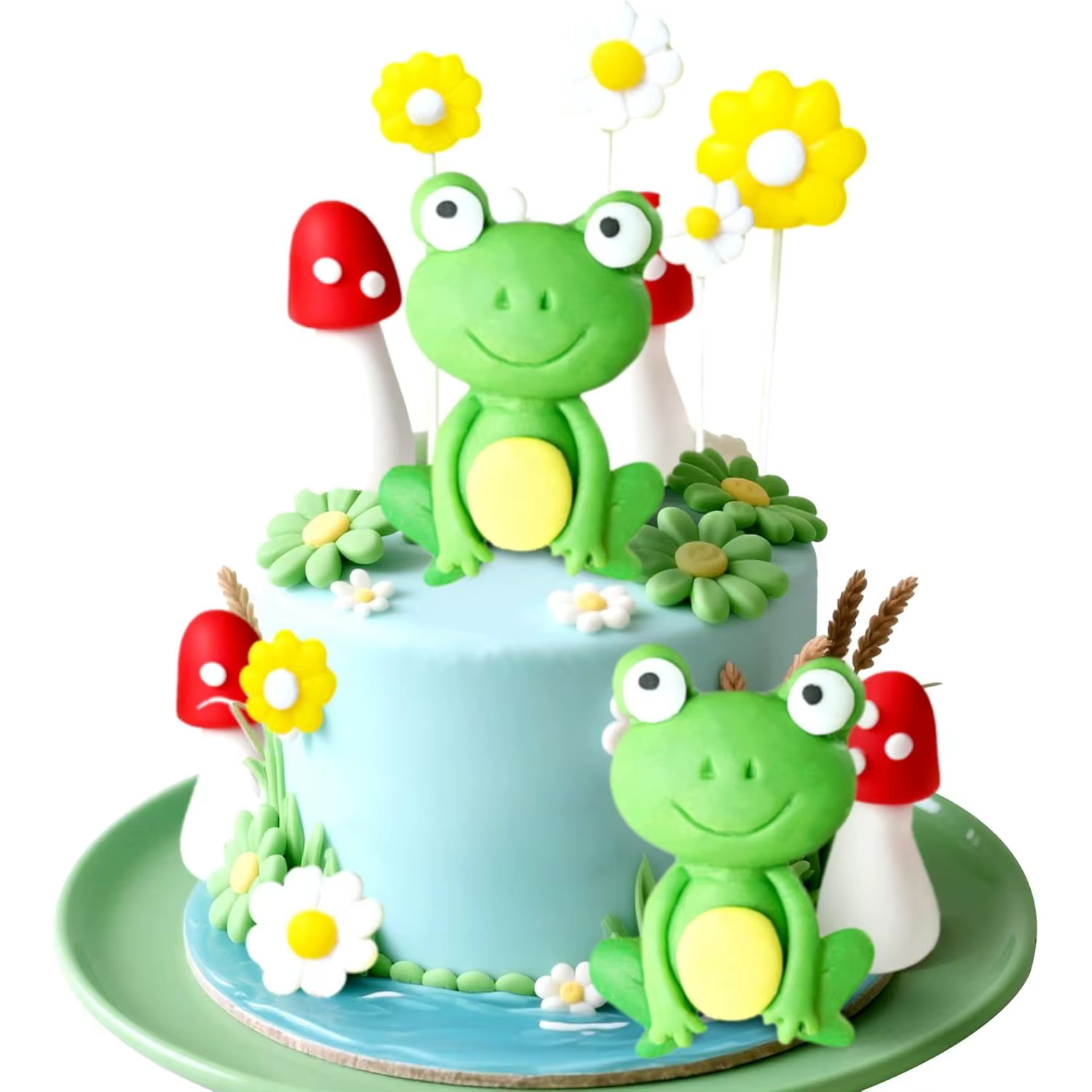 Décoration de gâteau grenouille LaVenty, figurine grenouille champignon, décoration de gâteau margue