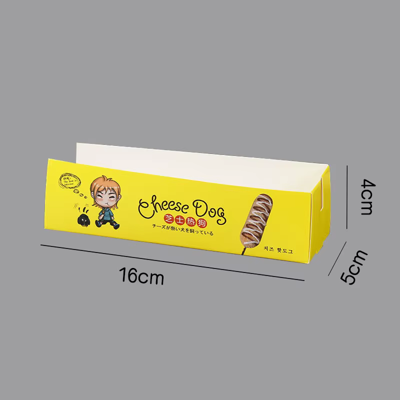 Lot de 100 boîtes à hot-dogs, boîtes à saucisses, boîtes à snacks, boîtes à nourriture jetables, pla