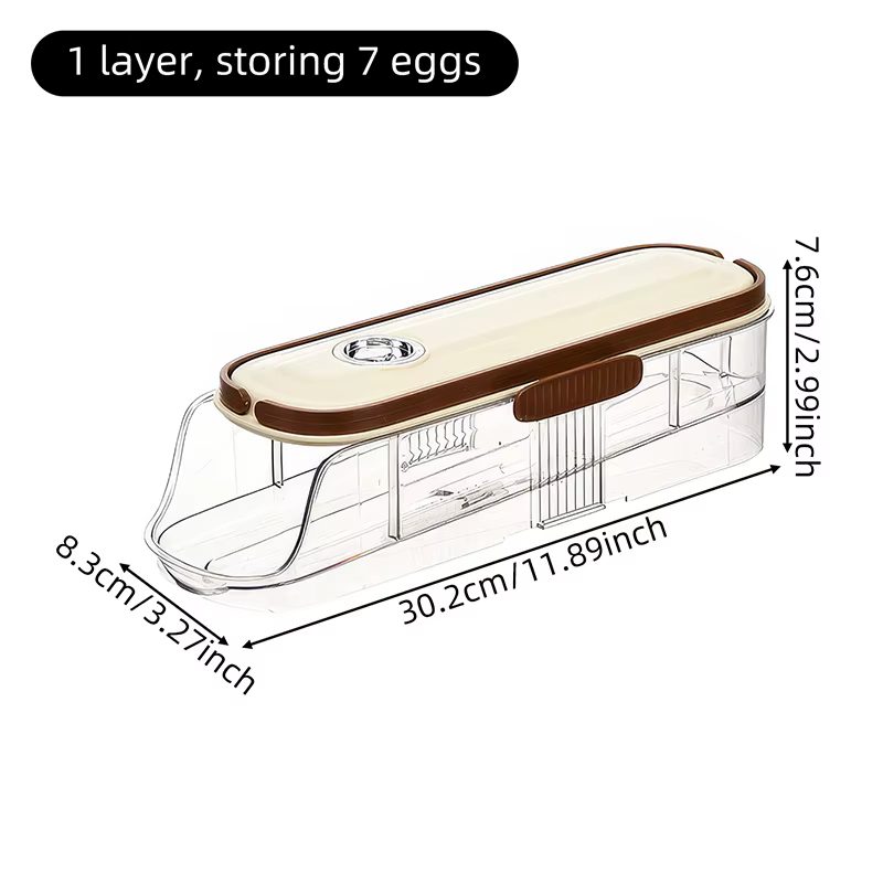 Boîte de rangement d'œufs 1 pièce, support de stockage d'œufs de réfrigérateur roulant automatique,