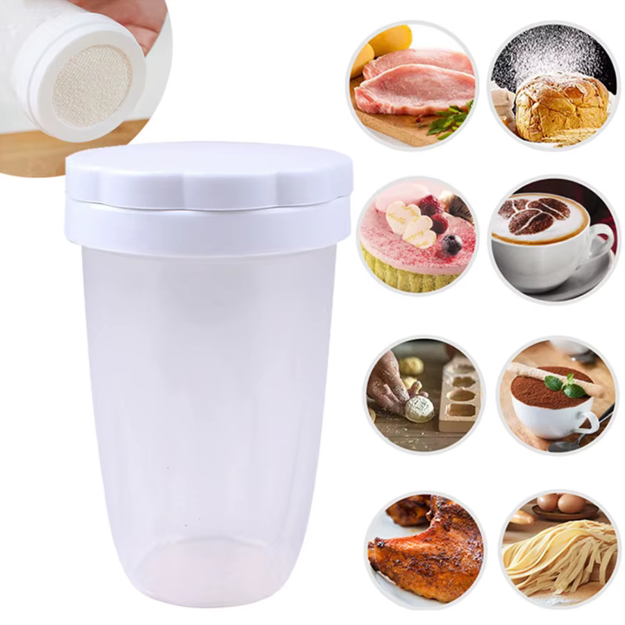 Shaker à sucre en poudre de cuisine, plumeau pour la cuisson à domicile, outil de distribution de fa