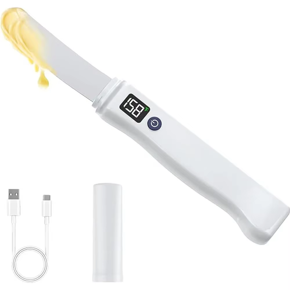 Couteau à beurre chauffant en acier inoxydable, rechargeable par USB, électrique, pour beurre froid,