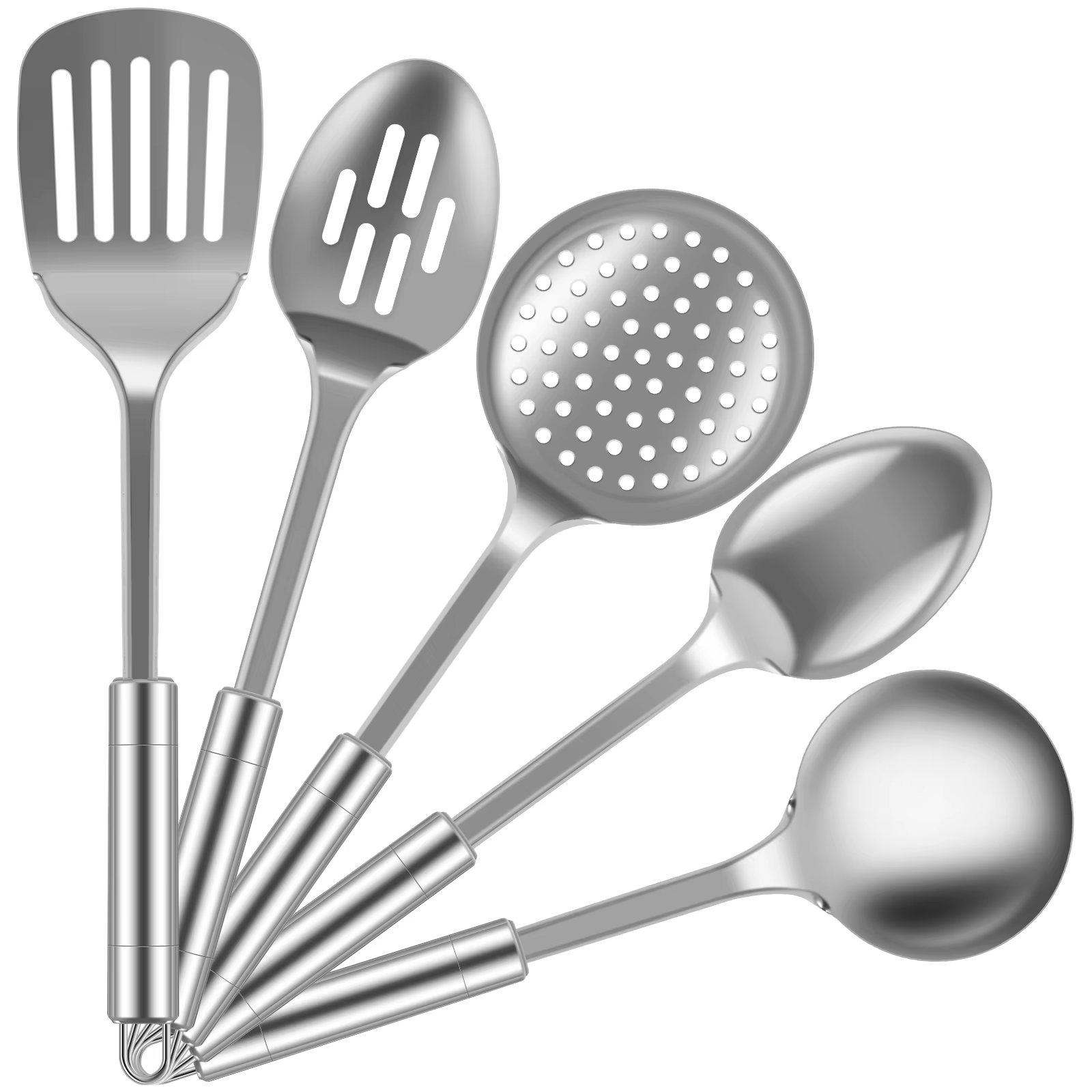 5/10 pièces ensemble d'ustensiles de cuisine de cuisine pelle en acier inoxydable cuillère à soupe s