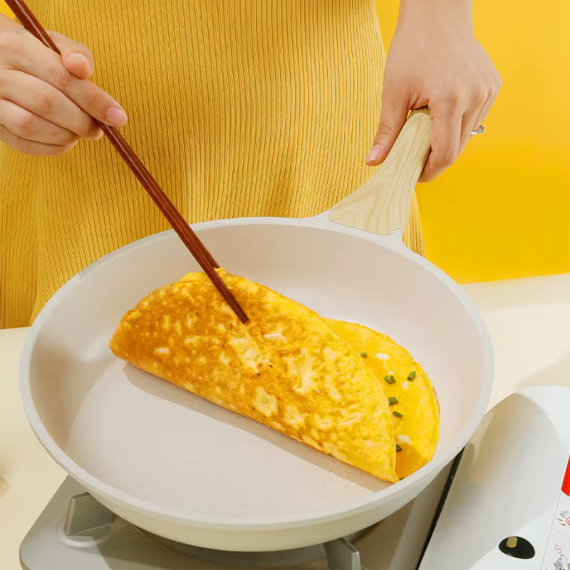 Poêle à frire Durable Wok, Pot en céramique antiadhésif, cuisinière à gaz à Induction, ustensiles de