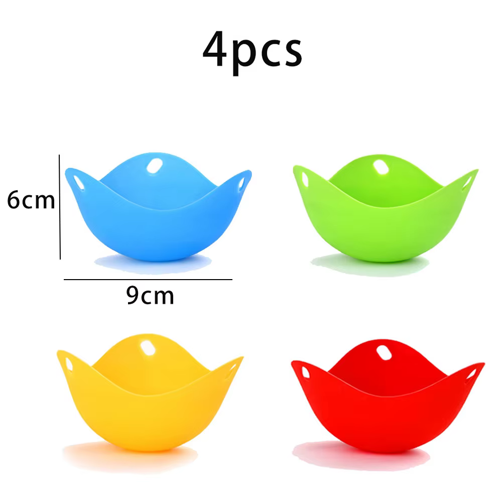 Moule en silicone pour œuf poché, 4 pièces/lot, accessoires de cuisine, gadgets pour la maison