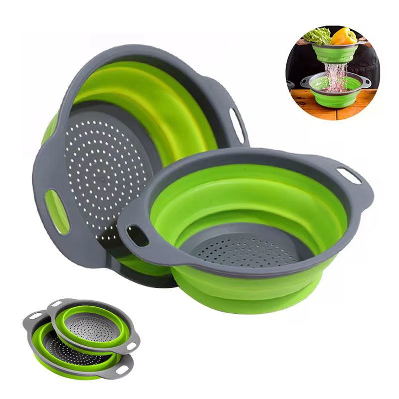 Panier de nettoyage et d'égouttage en silicone pour légumes et fruits, panier de nettoyage pliable 1