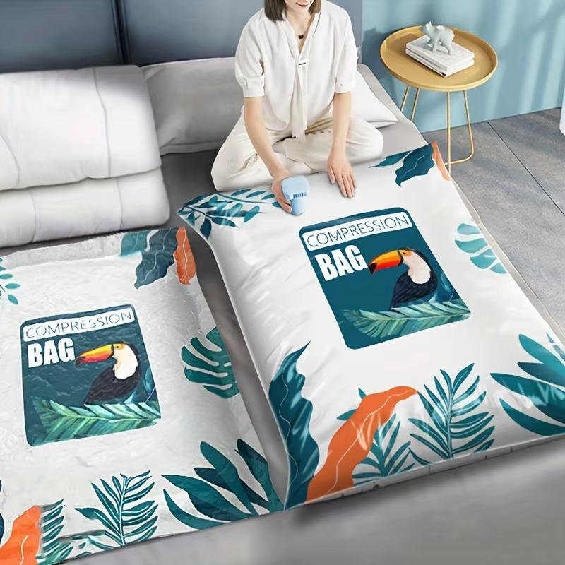 Sac de compression sous vide de grande capacité, pochette anti-poussière, sac à vêtements léger pour