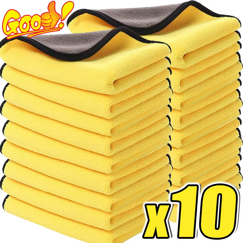 10/1 pièces serviette de nettoyage en microfibre chiffons de nettoyage de voiture détails profession