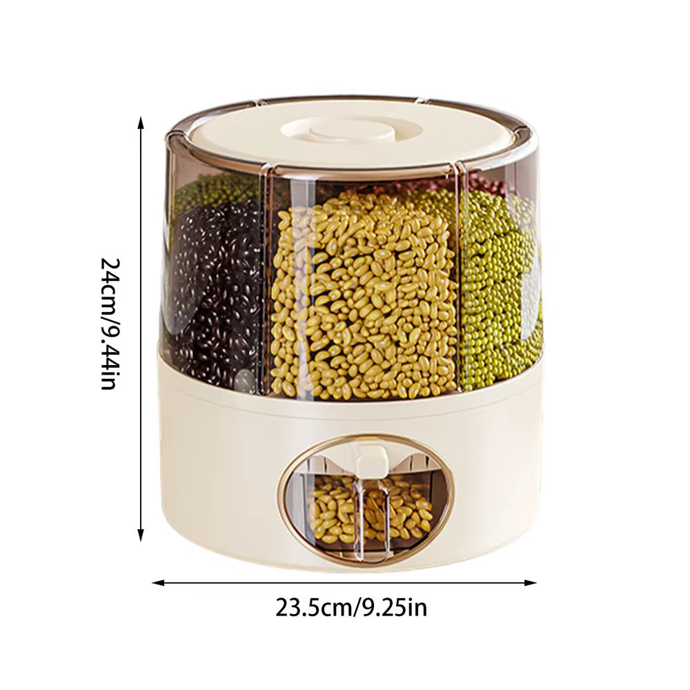 Mars-Distributeur de Riz à 6 Grilles, Récipient de Stockage Alimentaire, Cuisine, Sortie en Un Clic,