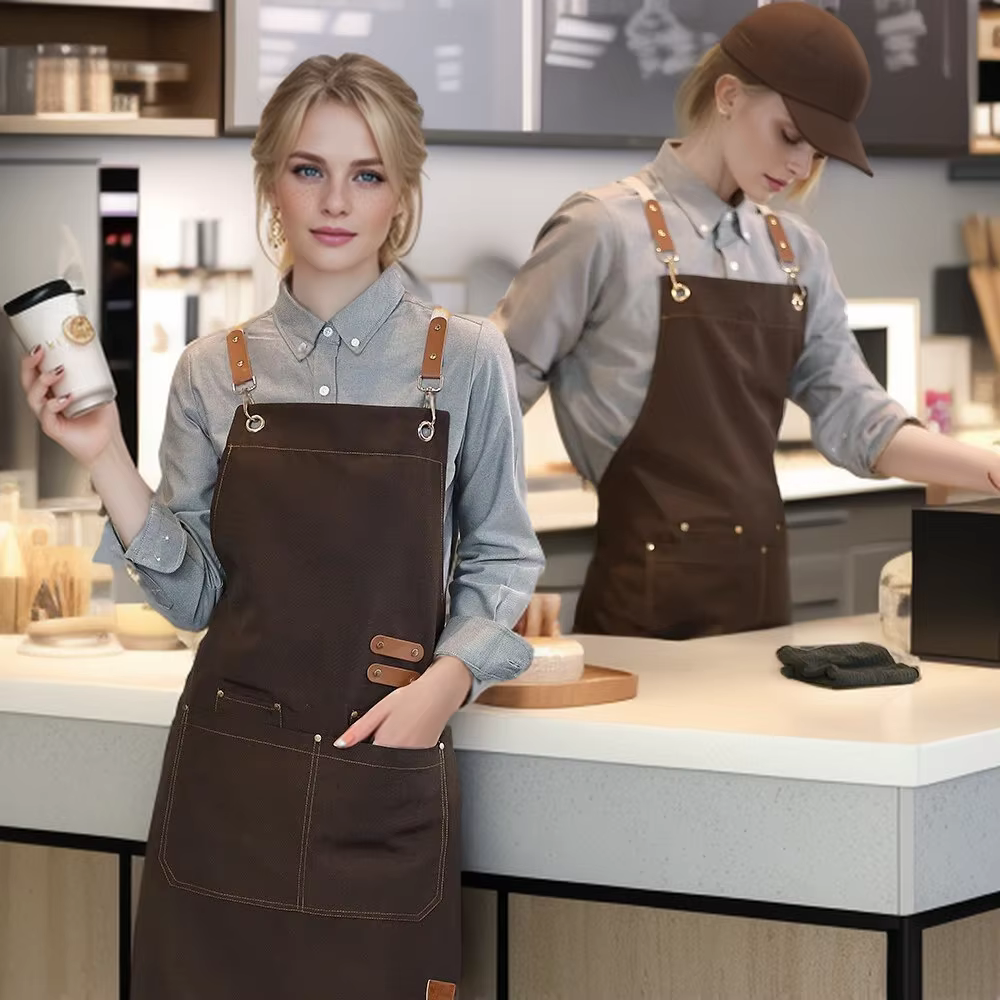 Tablier de cuisine imperméable, tablier de cuisine professionnel, uniforme de travail de serveur de 