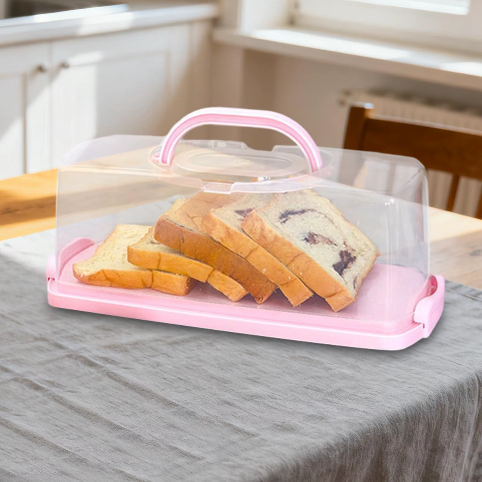 Boîte de rangement portable pour gâteaux avec couvercle transparent, récipient réutilisable pour pai