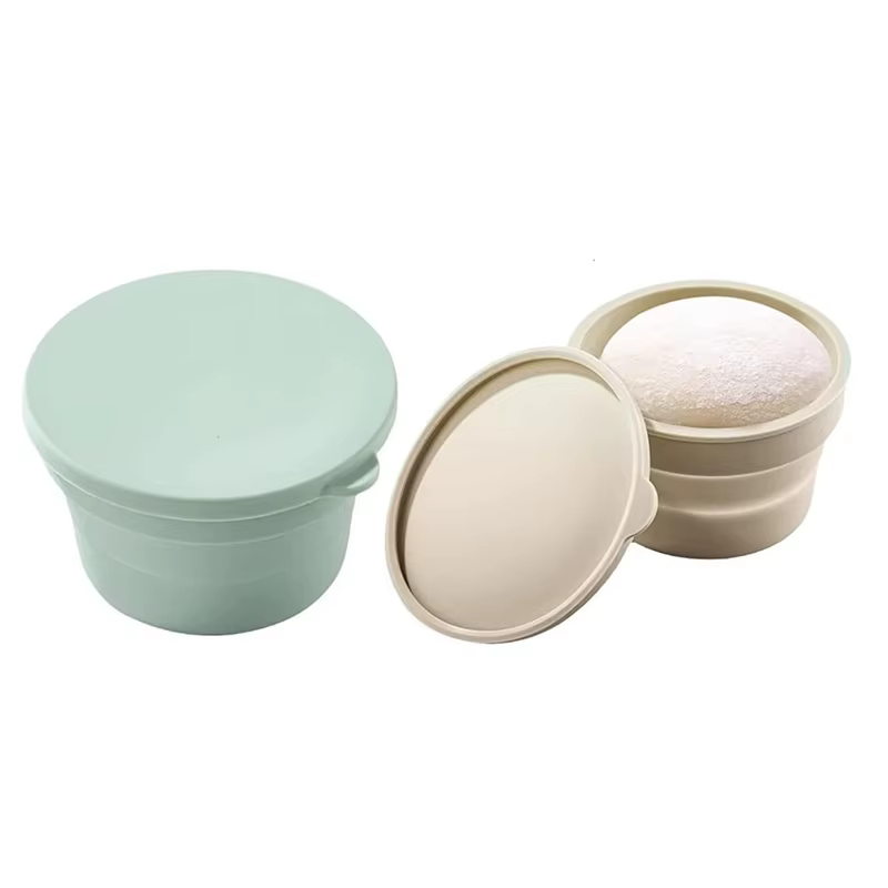 Boîte à pâte à pizza antiadhésive en silicone empilable avec couvercle, pliable, pour la fermentatio