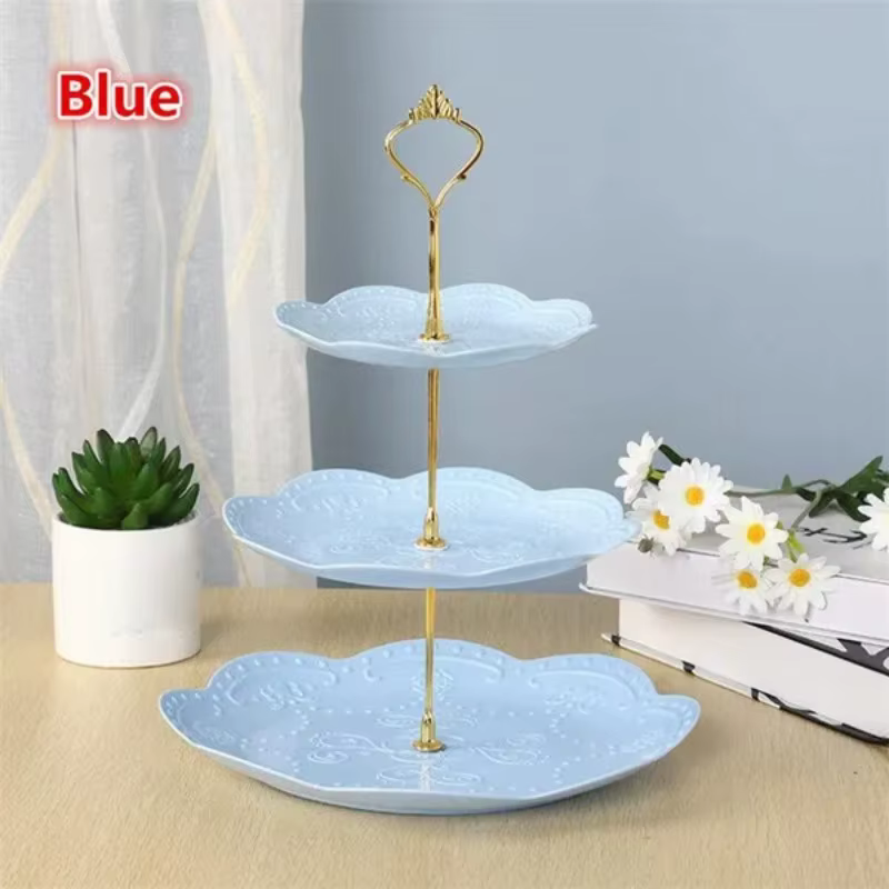 Présentoir à Gâteaux Amovible, Style Européen, Assiette à Dessert à 3 Couches, pour Gâteaux de Patis