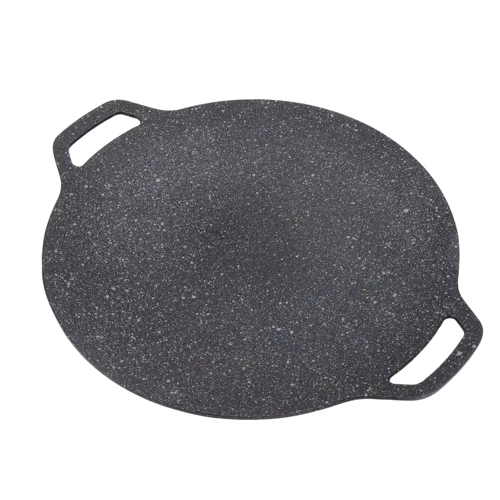 Poêle à barbecue coréenne avec revêtement en pierre médicale, plaque ronde de Camping en marbre anti