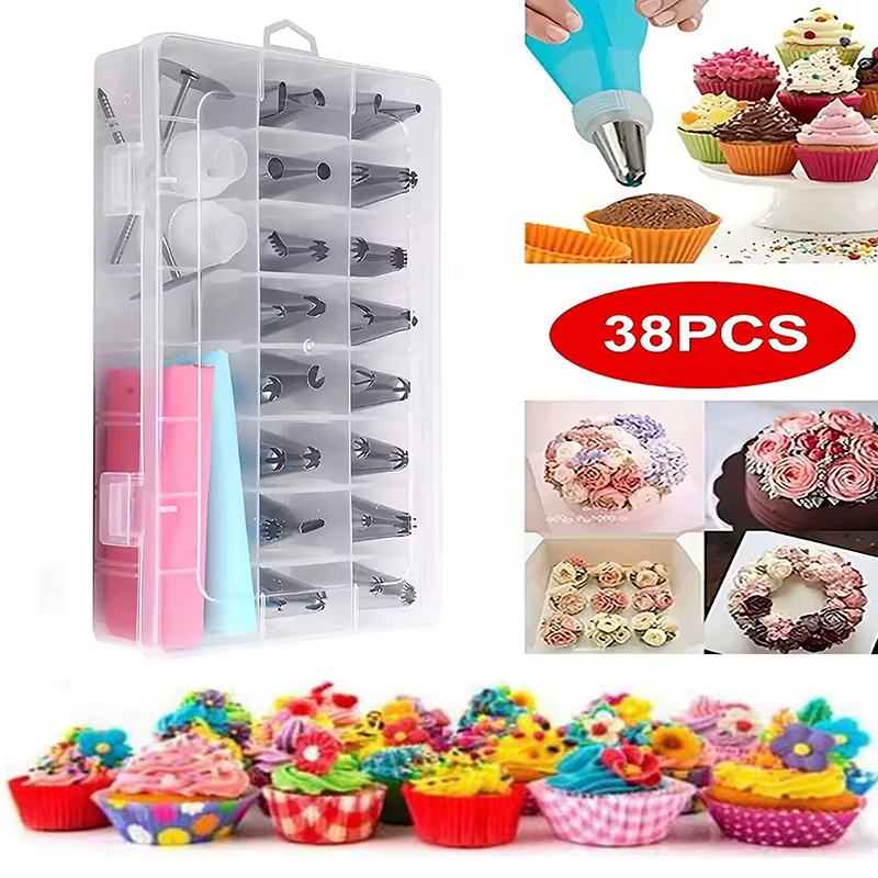 Sac à pâtisserie crème 38 pièces/ensemble, buses de décoration de gâteaux, moule en Tube, outils de