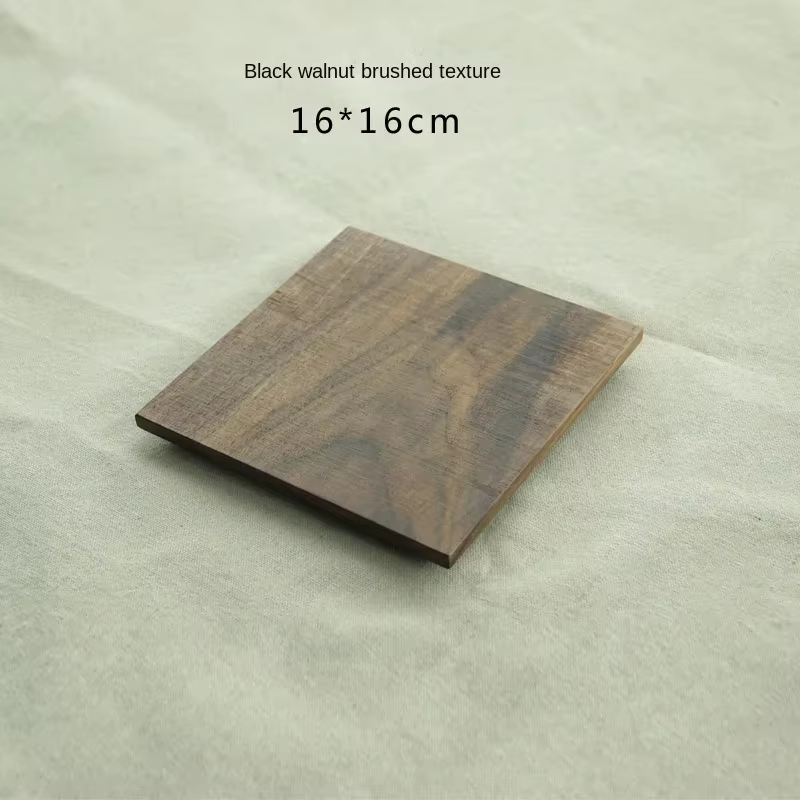 Plateau en noyer japonais, planche de service à thé rectangulaire fabriquée à la main, plateau textu