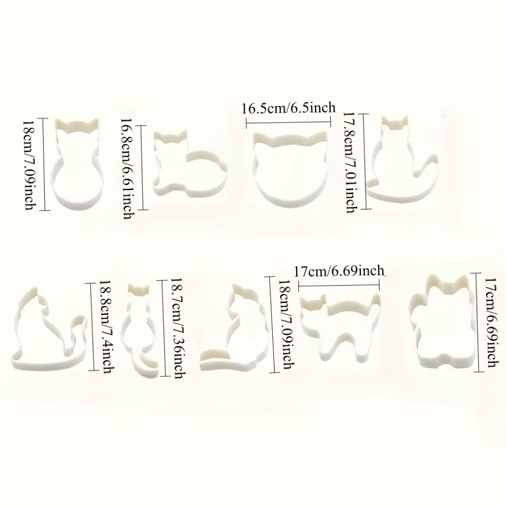 Lot de 9 emporte-pièces pour biscuits en forme de chat, mignons moules en forme de chaton pour la Sa