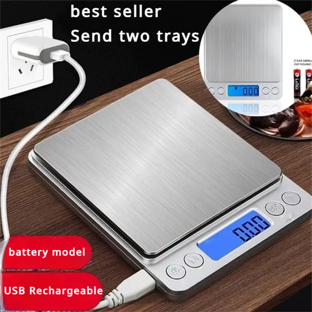 Balance de cuisine numérique Mini poche en acier inoxydable bijoux de précision Balance électronique