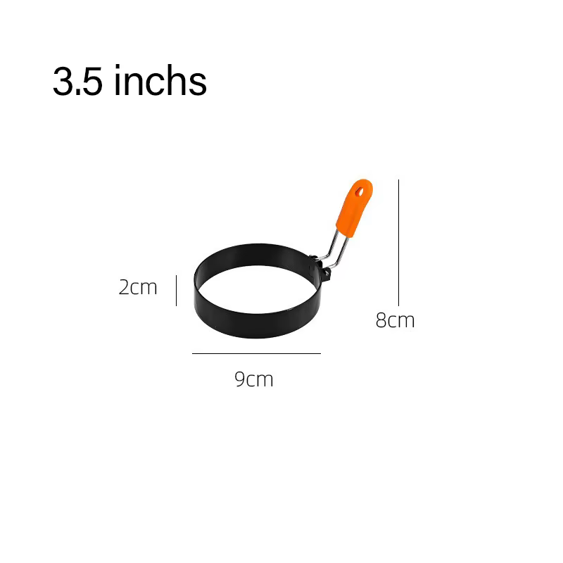 Anneau d'œuf frit en acier inoxydable, avec poignée en Silicone résistante à la chaleur, moule antia