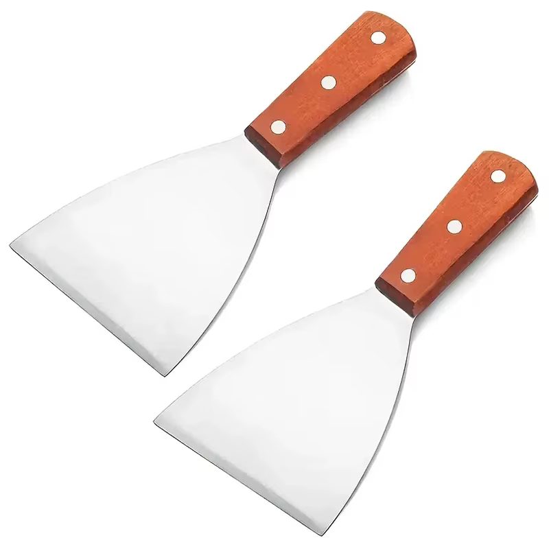 Spatule métallique en acier inoxydable, tourneur plat pour hamburger, crêpes, Pizza, gril, Flipper,