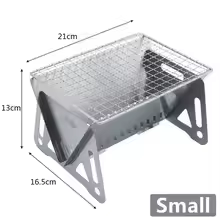 Barbecue au charbon de bois en acier inoxydable, portable pour le camping en plein air, idéal pour l