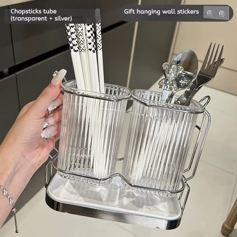 Organisateur mural de couverts de cuisine, porte-baguettes de luxe léger, support de cuillère, suppo