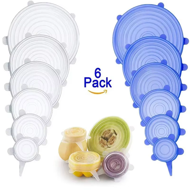 Couvercle extensible en Silicone, accessoires de cuisine pouvant être réutilisé, couvercle alimentai