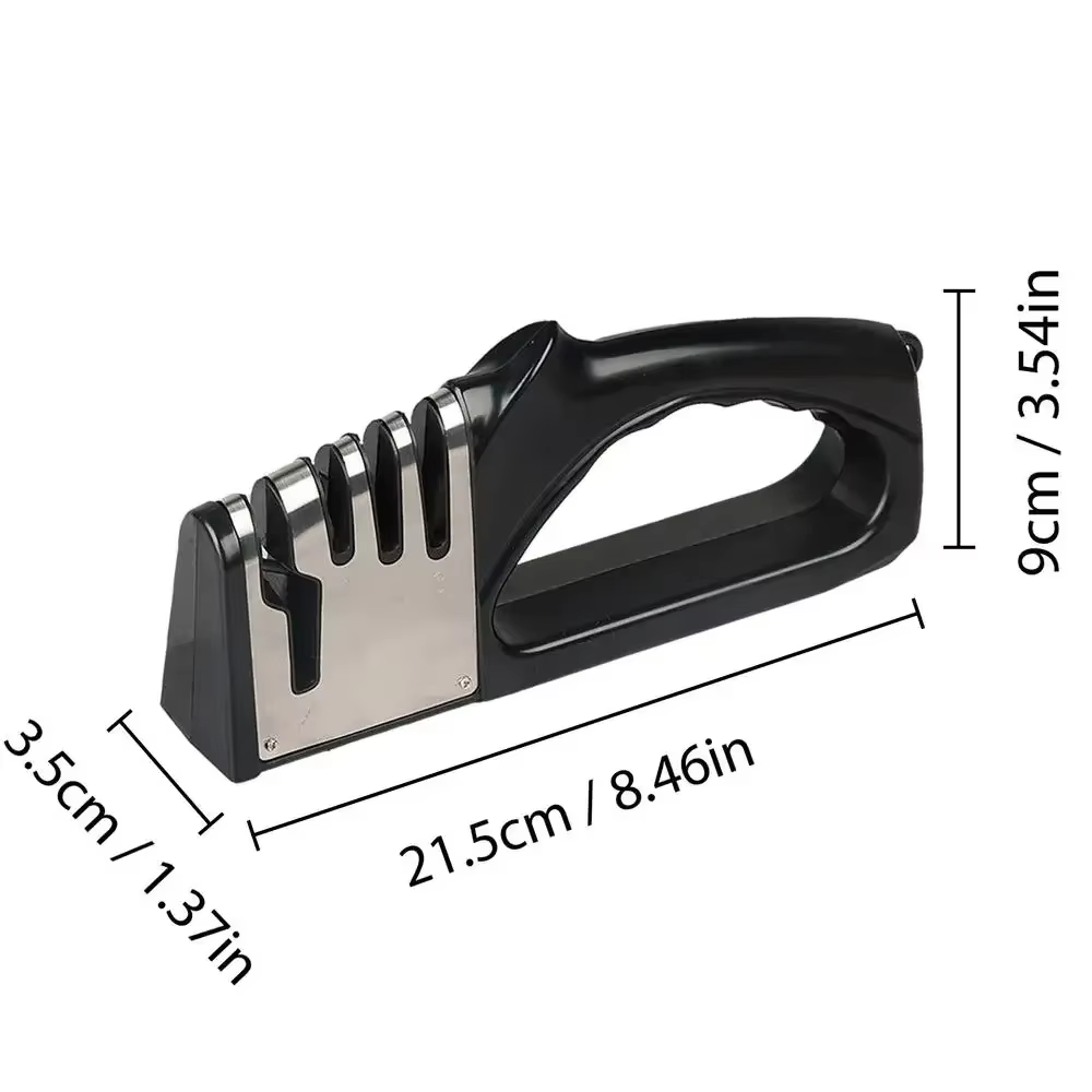 Aiguiseur de couteaux de cuisine à 4 segments, multifonctionnel, portable, base antidérapante, acces
