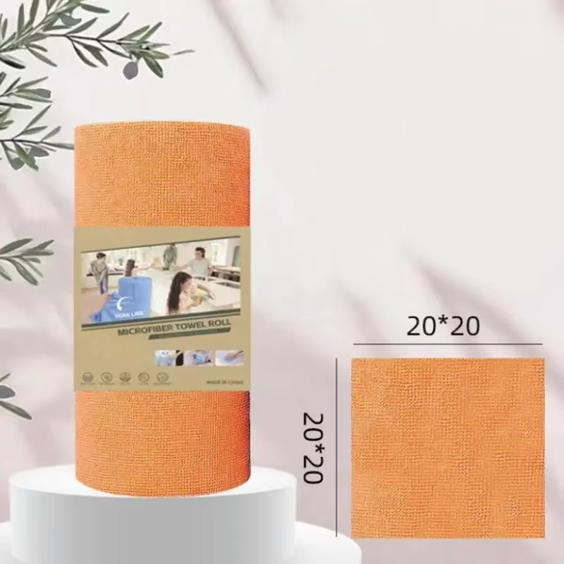 Chiffons de nettoyage en microfibre, 1 rouleau/20 pièces, serviettes réutilisables non pelucheuses p