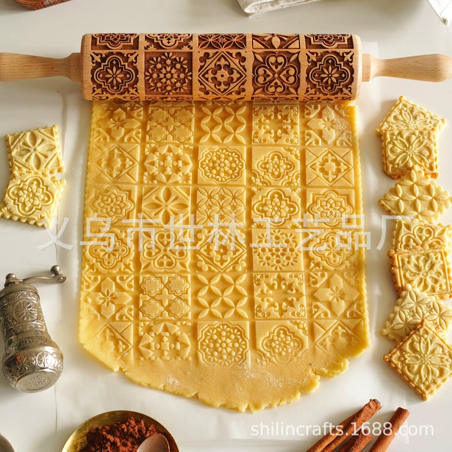Rouleau à pâtisserie à motif d'animal de dessin animé, bâton de farine gravé au Laser, fourniture de