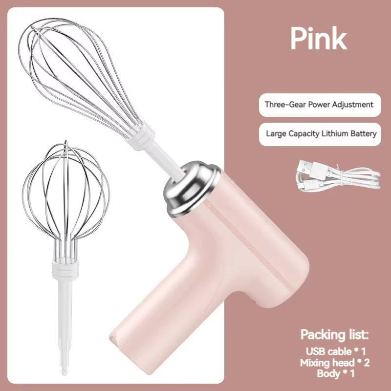 Mélangeur électrique sans fil Portable, 3 vitesses, batteur à œufs, pâte à pâtisserie, gâteau, crème