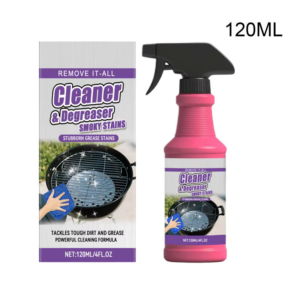 Nettoyant pour barbecue en spray 120 ml, dégraissant multi-usages avec chiffon éponge, dégraissant p