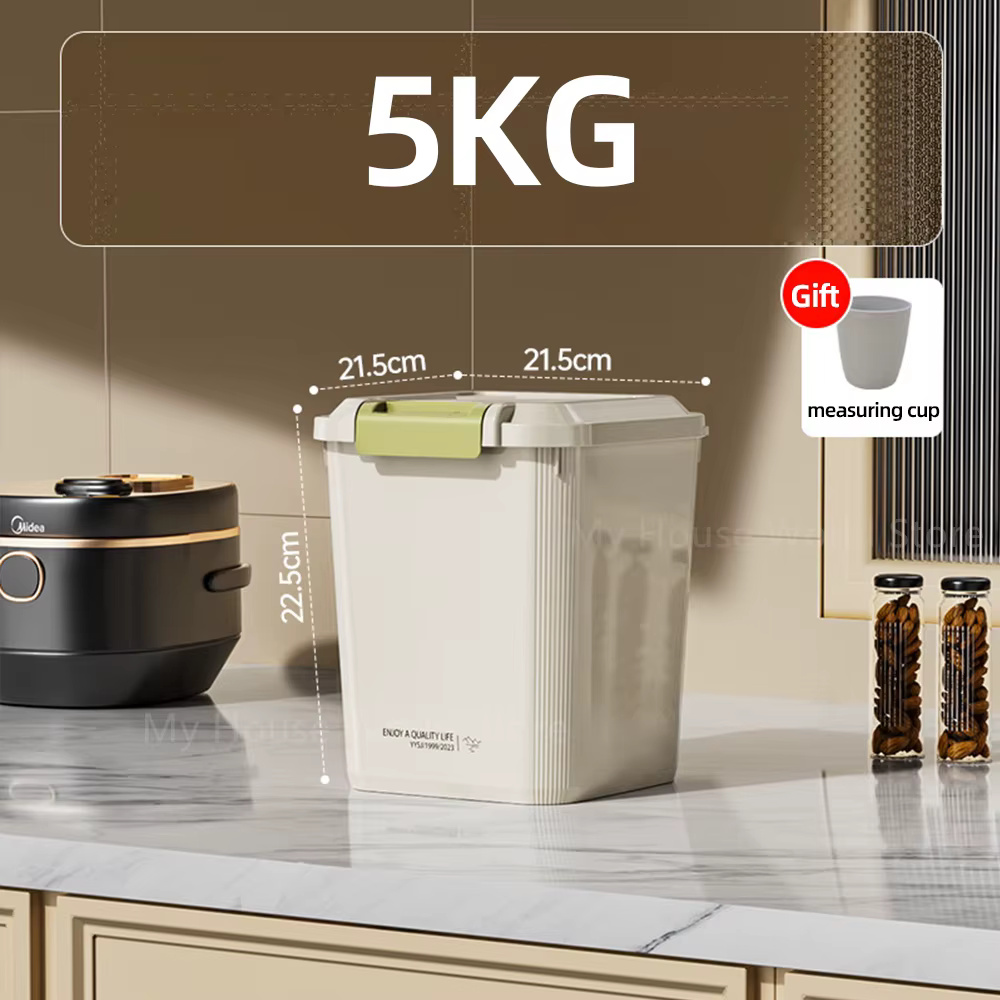 Récipient de riz 10KG, boîte de stockage de riz, distributeur de céréales scellé avec boucle, résist