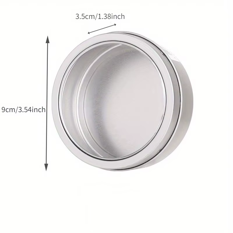 Organisateur de réfrigérateur magnétique avec couvercle transparent, boîte de rangement ronde pour é