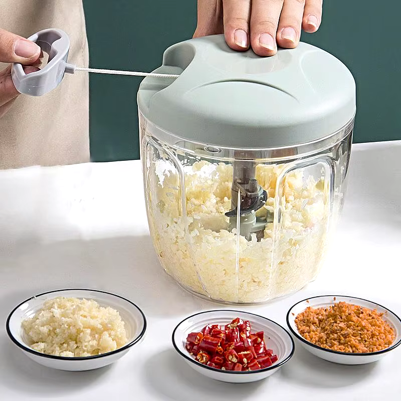 Hachoir à viande manuel 500/900ML, hachoir à ail rotatif, presse-ail, coupe-oignon et légumes, acces