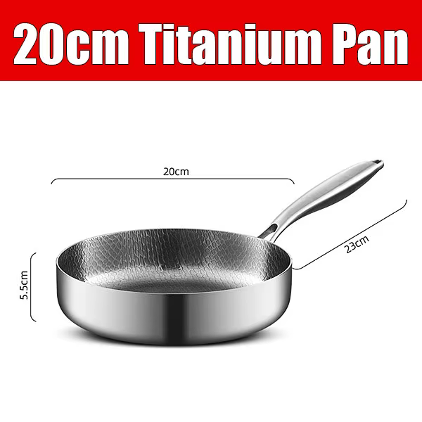 Poêle à frire en titane martelé Pro multifonction ultra-durable 20/24/28 cm, compatible avec toutes