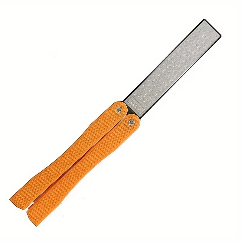 Nouvel aiguiseur de couteaux double face pliable en diamant, pierre à aiguiser, outil de cuisine