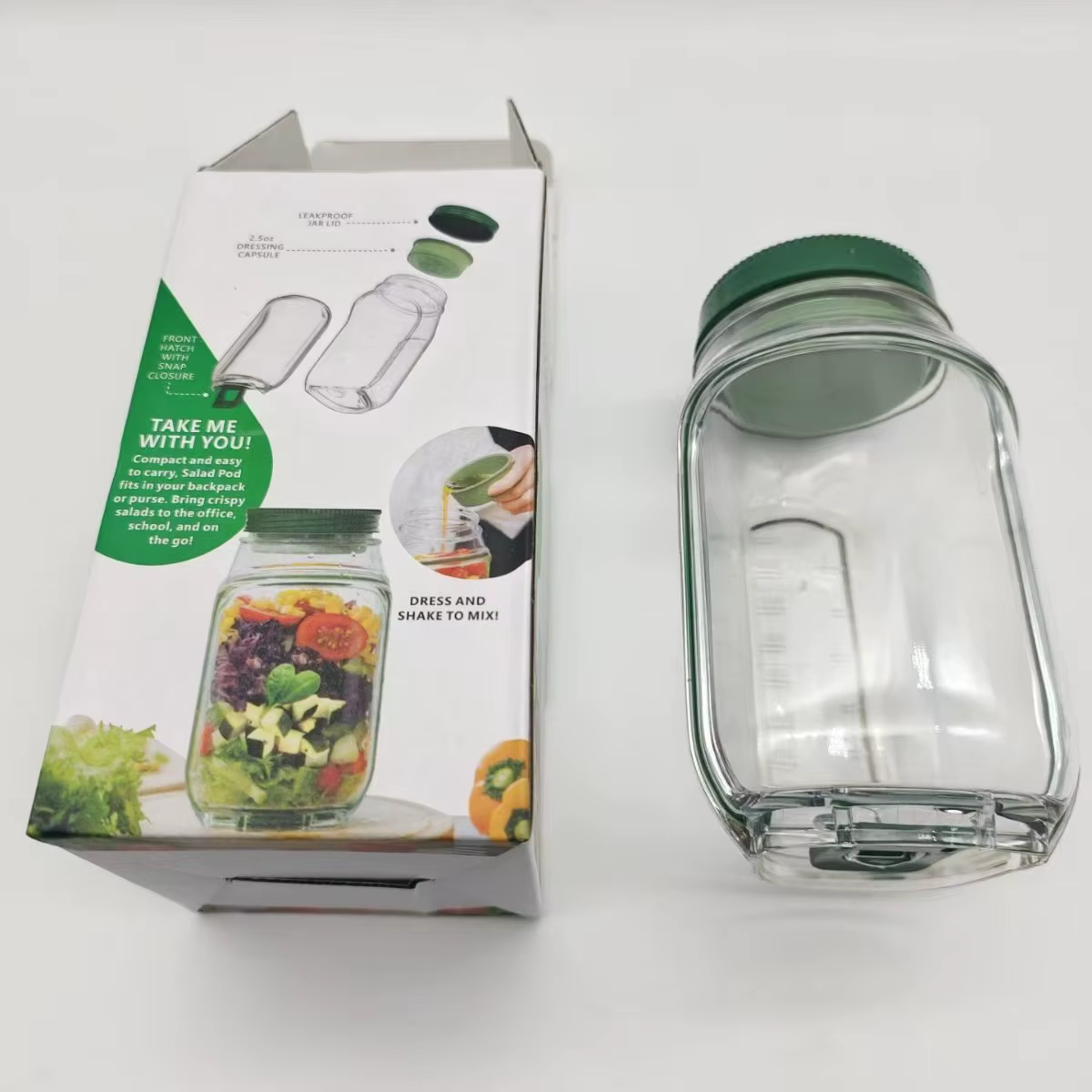 Salad Pod Vertical Layering : Conteneur de stockage de salade en plastique, bac de rangement pour cu