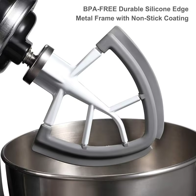 Lame de batteur plate 4,5-5 QT avec bords en Silicone, grattoir à bol Compatible avec les accessoire