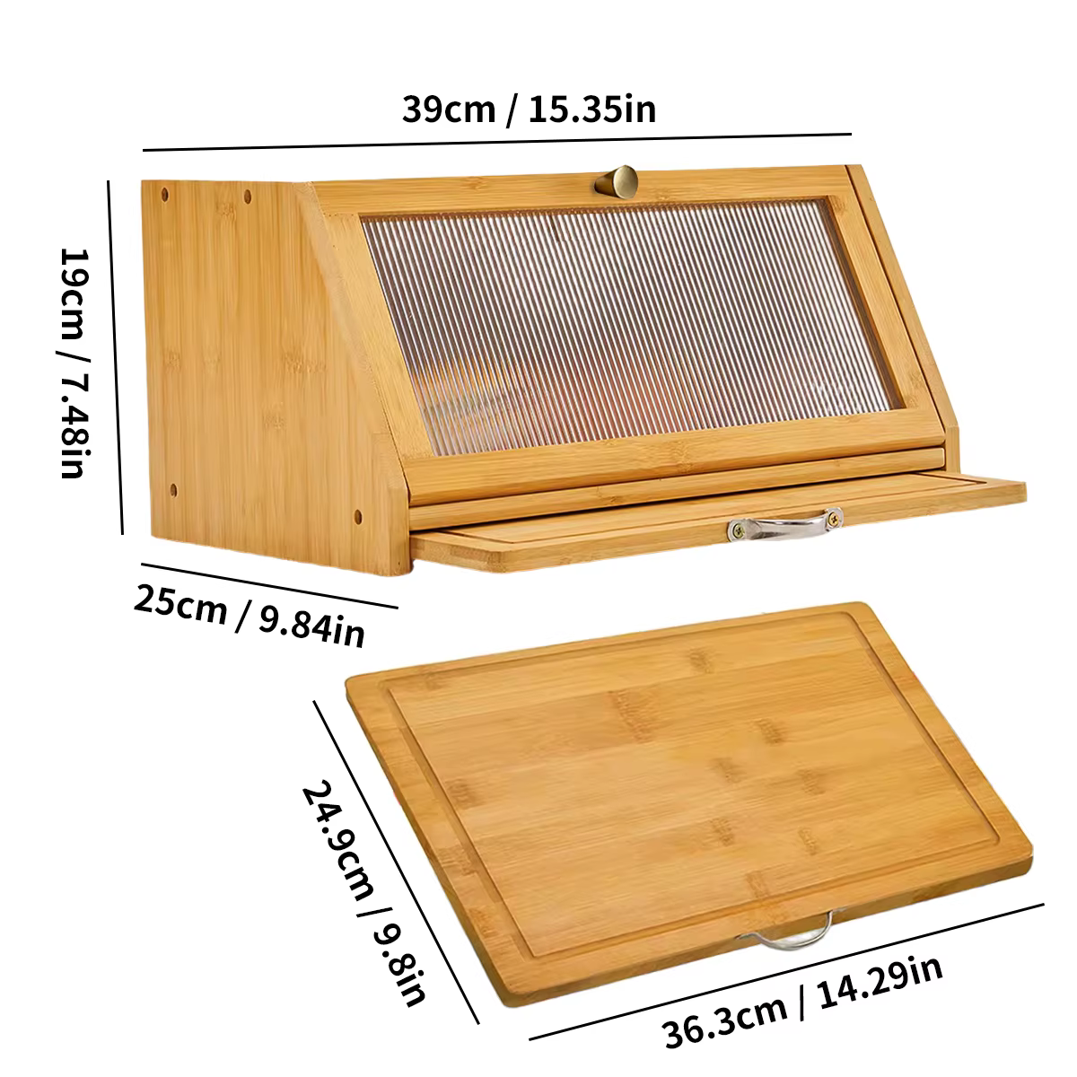 Planche à découper en bambou, boîte à pain combinée, organisateur d'angle de cuisine de grande capac