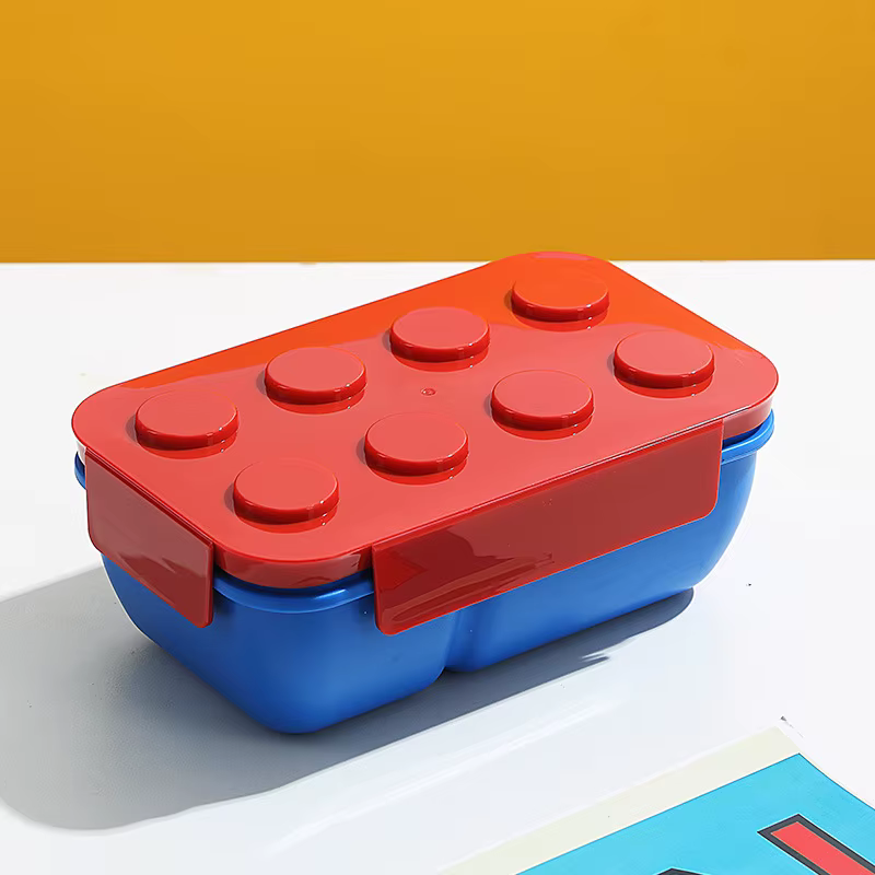 Boîte à déjeuner scellée créative, blocs de construction de couleur, boîte à Bento pour enfants étud